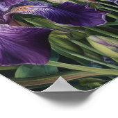 Paarse Iris Bloem Kunstprint Poster (Hoek)