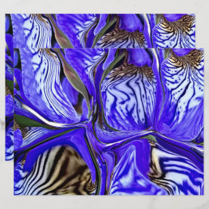 Paarse iris bloem plakboek papier