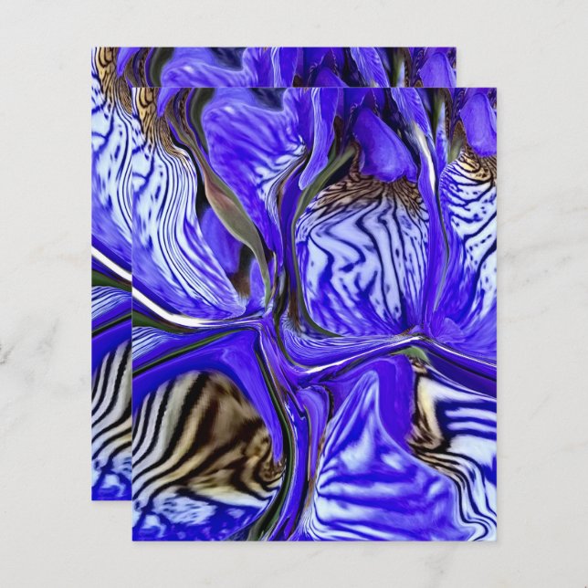 Paarse Iris Bloem Scrapbook Papier (Voorkant / Achterkant)