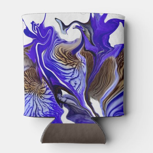 Paarse iris bloem wervelt blikjeskoeler (Achterkant)