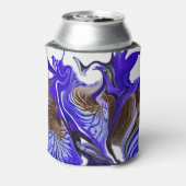 Paarse iris bloem wervelt blikjeskoeler (Blikje Achterkant)