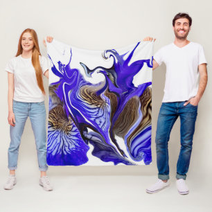 Paarse iris bloem wervelt fleece deken