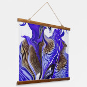 Paarse iris bloem wervelt hangend wandkleed (Gebogen)