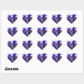 Paarse iris bloem wervelt hart sticker (Vel)
