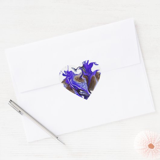 Paarse iris bloem wervelt hart sticker (Envelop)