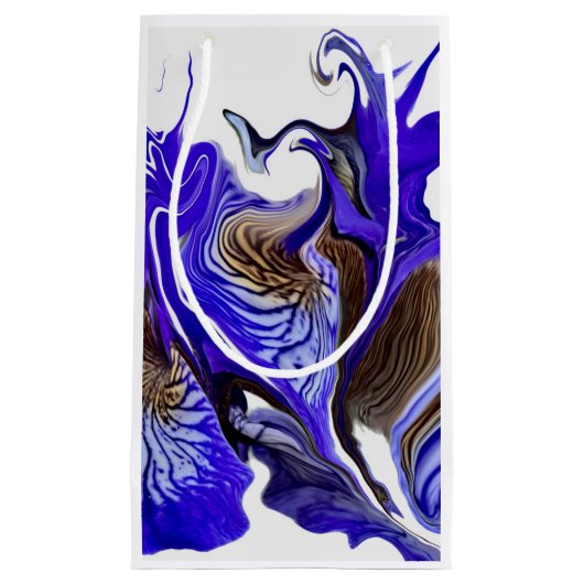 Paarse iris bloem wervelt klein cadeauzakje (Voorkant)