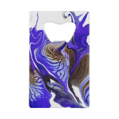 Paarse iris bloem wervelt kredietkaart flessenopener (Achterkant)