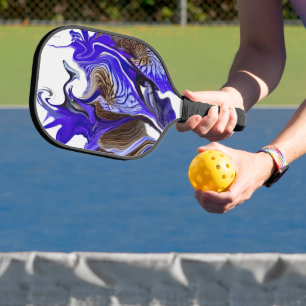 Paarse iris bloem wervelt pickleball paddle