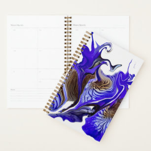 Paarse iris bloem wervelt planner