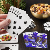 Paarse iris bloem wervelt pokerkaarten (Insitu)