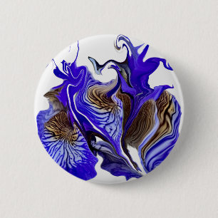 Paarse iris bloem wervelt ronde button 5,7 cm