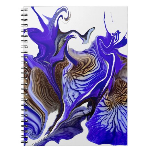 Paarse iris bloem wervelt spiraal notitieboek (Voorkant)