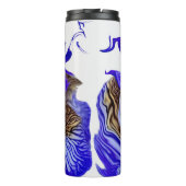 Paarse iris bloem wervelt thermosbeker (Achterkant)