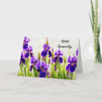 Paarse iris bloemen bloemensympathie kaart