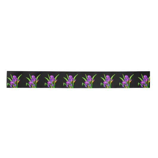 Paarse iris bloemen irissen lint - kies kleur (Voorkant)