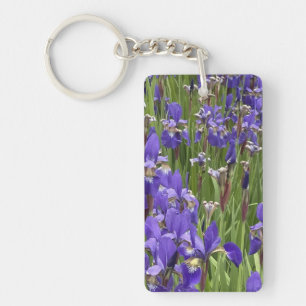 Paarse Iris Bloemen Natuur Planten Fotografie Sleutelhanger