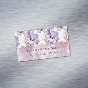 Paarse Iris Bloemen Zakelijke naam website Magnetisch Visitekaartje