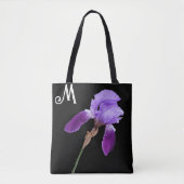 paarse iris bloemenboho M monogram schattig Draagtas (Voorkant)