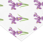 Paarse Iris Botanische Floral Art Korte Tafelloper (Hoek)