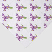 Paarse Iris Botanische Floral Art Tissuepapier (Detail)