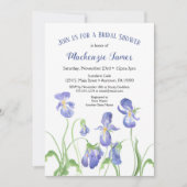 Paarse Iris Bridal Shower Invitation Spring Floral Kaart (Voorkant)