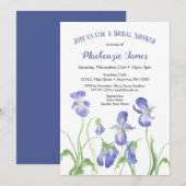 Paarse Iris Bridal Shower Invitation Spring Floral Kaart (Voorkant / Achterkant)