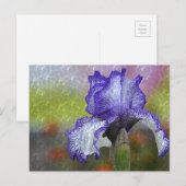  Paarse Iris Briefkaart (Voorkant / Achterkant)