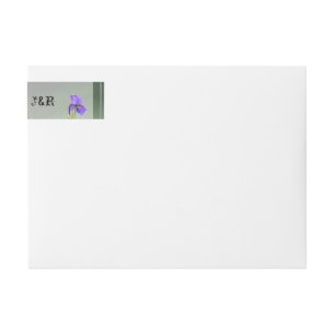 Paarse iris bruiloft wrap rond label