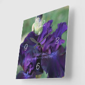 Paarse Iris Clock - personaliseren Vierkante Klok (Hoek)