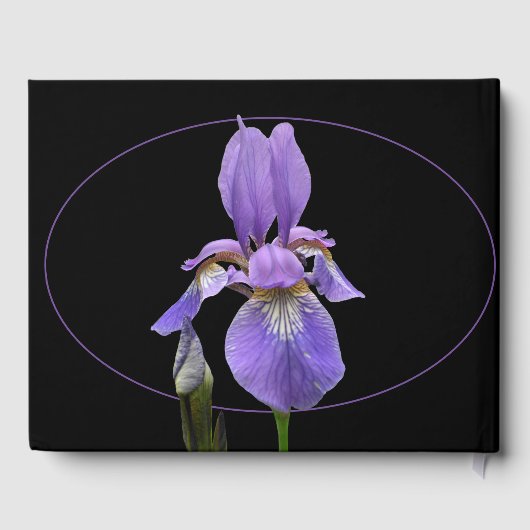 Paarse Iris Elegant Gastenboek (Achterkant)