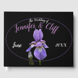 Paarse Iris Elegant Gastenboek