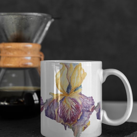 Paarse iris floral koffiemok
