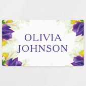 Paarse Iris Floral Persoonlijke benaming Kleding Labels (Design 1)