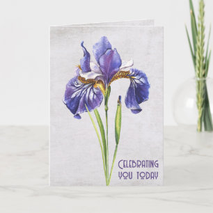 Paarse Iris Flower Birthday Kaart