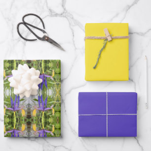 Paarse Iris Flower Outdoor Garden Natuur Foto Inpakpapier Vel
