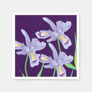 Paarse Iris Flower Paper Napkin Servet