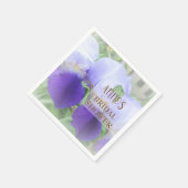 Paarse Iris Flower Vrijgezellenfeest Papieren serv Servet (Hoek)
