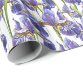 Paarse Iris Flowers Cadeaupapier (Rol Hoek)