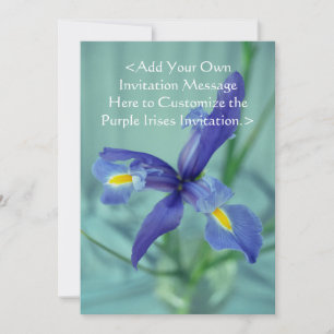 Paarse Iris Flowers Custom Garden Invitation Kaart