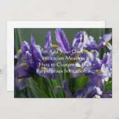 Paarse Iris Flowers Custom Garden Invitation Kaart (Voorkant / Achterkant)