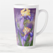 Paarse Iris Flowers Latte Mok Irises Painting (Rechts)