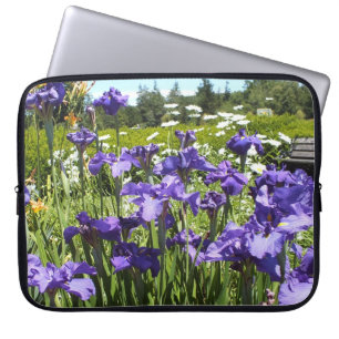 Paarse Iris Garden-laptophoes Laptop Sleeve
