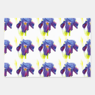 Paarse Iris Gift Wrap Inpakpapier Vel