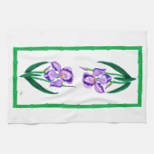 Paarse Iris (Green Trim) 16 x 24-inch handdoek (Horizontaal)