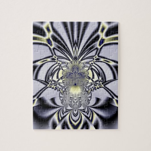 Paarse Iris Heilige Geometrie Fractale Kunst Legpuzzel (Verticaal)