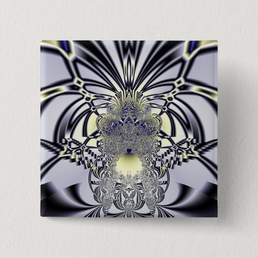 Paarse Iris Heilige Geometrie Fractale Kunst Vierkante Button 5,1 Cm (Voorkant)