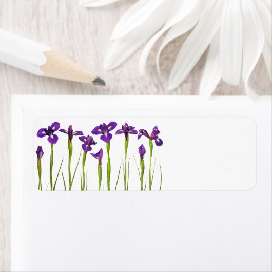 Paarse IRIS - Iris Flower Gepersonaliseerd Sjabloo Etiket (Insitu)