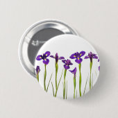 Paarse IRIS - Iris Flower Gepersonaliseerd Sjabloo Ronde Button 5,7 Cm (Voorkant /achterkant)