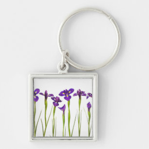 Paarse IRIS - Iris Flower Gepersonaliseerd Sjabloo Sleutelhanger