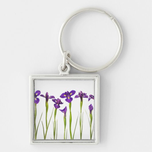 Paarse IRIS - Iris Flower Gepersonaliseerd Sjabloo Sleutelhanger (Voorkant)